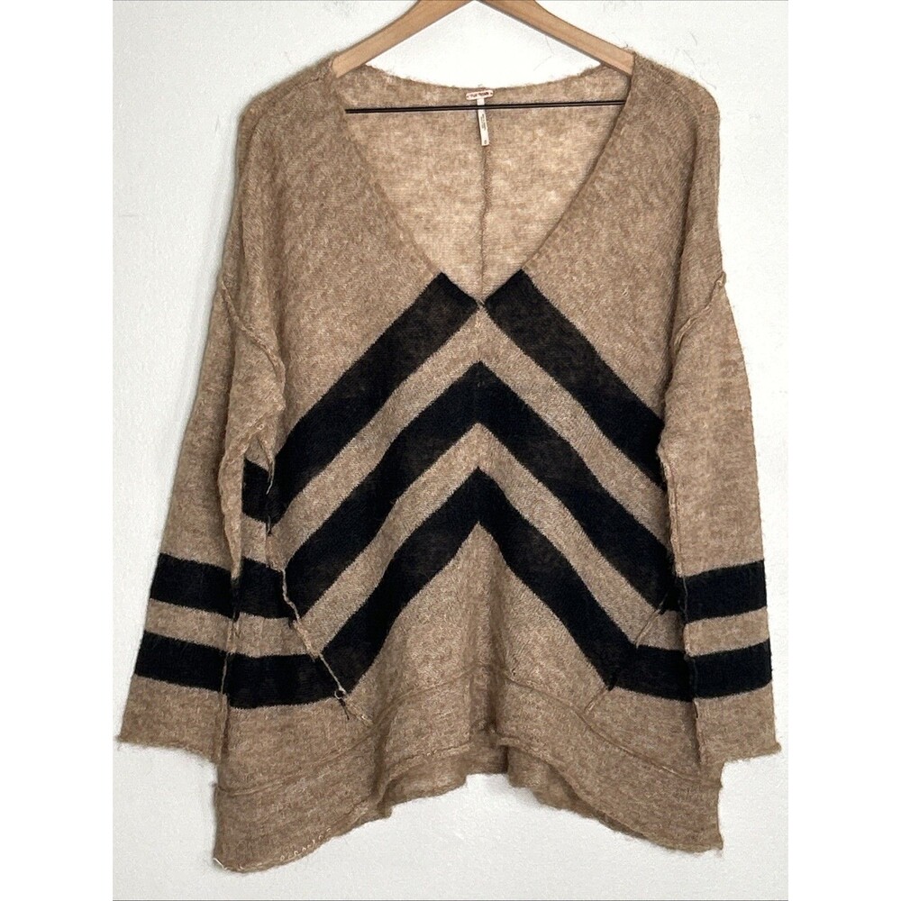 FREE PEOPLE Twelve Roses Sweater Pullover Alpaca Blend Lightweight Medium Beige